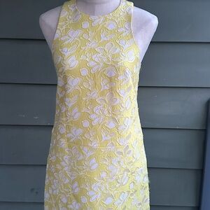 Yellow Floral Sleeveless Dress